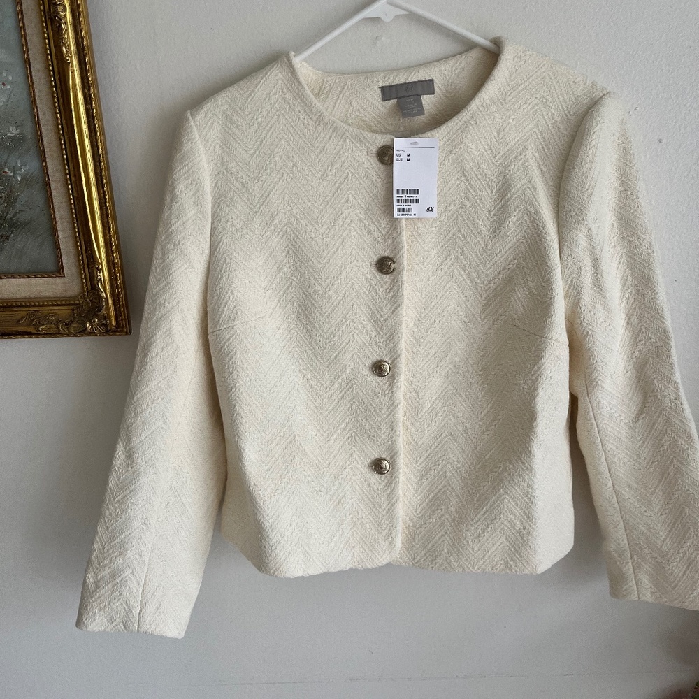 H&M collarless blazer jacket
